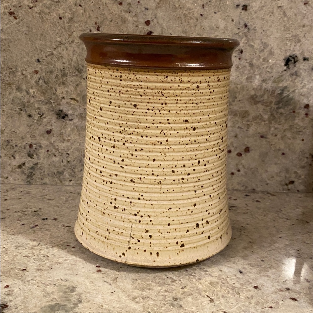 SOLD Artisan Pottery Vase - Rustic Foliage - Picture 5 of 10